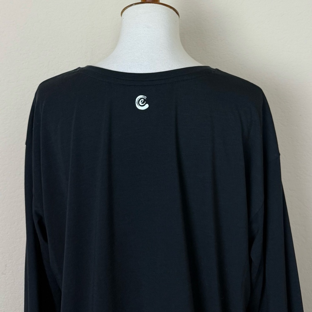 Johnny Was Calme Effect‎ Long Sleeve Black T-Shirt Women Size Large Lounge - Picture 9 of 13